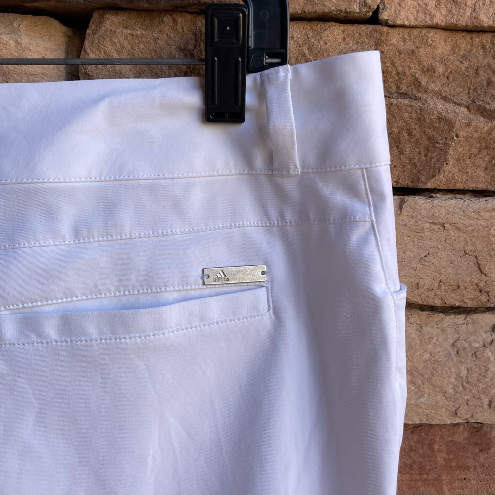 Adidas bright white lightweight pants Women 14 Like New - Picture 8 of 13